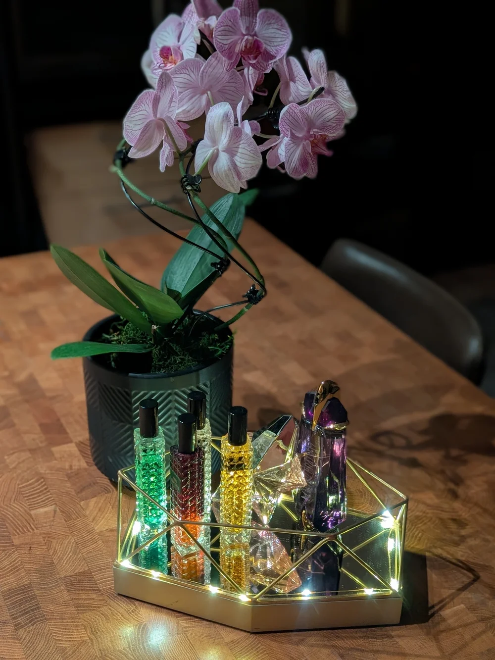 Geometric Mirror Trinket Jewelry Tray